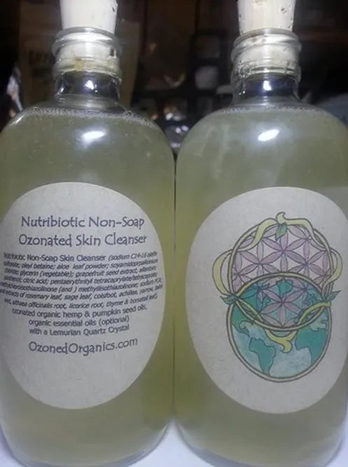 8oz Organic Non-Soap Nutribiotic Herbal Skin Cleanser for Sensitive Skin, Soap, Shampoo & Body Wash