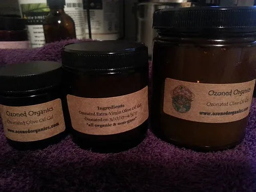 2oz, 4oz & 9oz ozonated organic extra-virgin olive oil gel (ozonated 21 days)