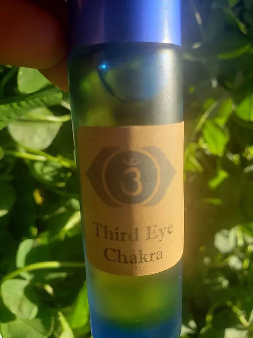 10ml Throat, Third Eye or Crown Chakra Crystal Essential Oil Roll Ons
