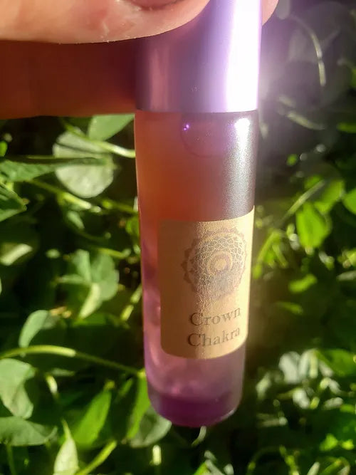 10ml Throat, Third Eye or Crown Chakra Crystal Essential Oil Roll Ons