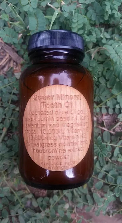 2oz & 4oz Super Mineral Tooth Oil w/ Wooden Label